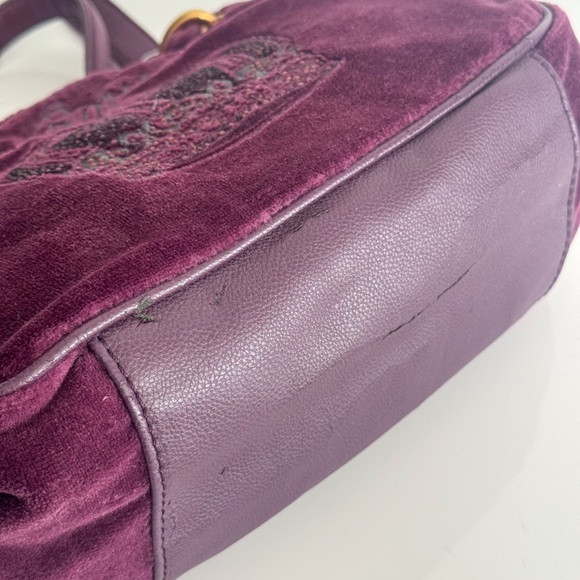 Juicy Couture Purple Suede Crown Shoulder Bag Rare Vintage Style - Picture 2 of 5